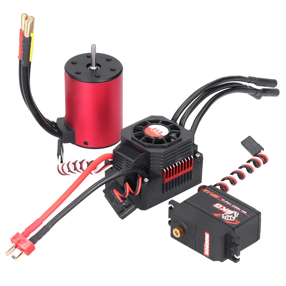 Zestaw silnika bezszczotkowego 3650 3100KV Wysoka wydajność dla entuzjastów samochodów RC w skali 1/10