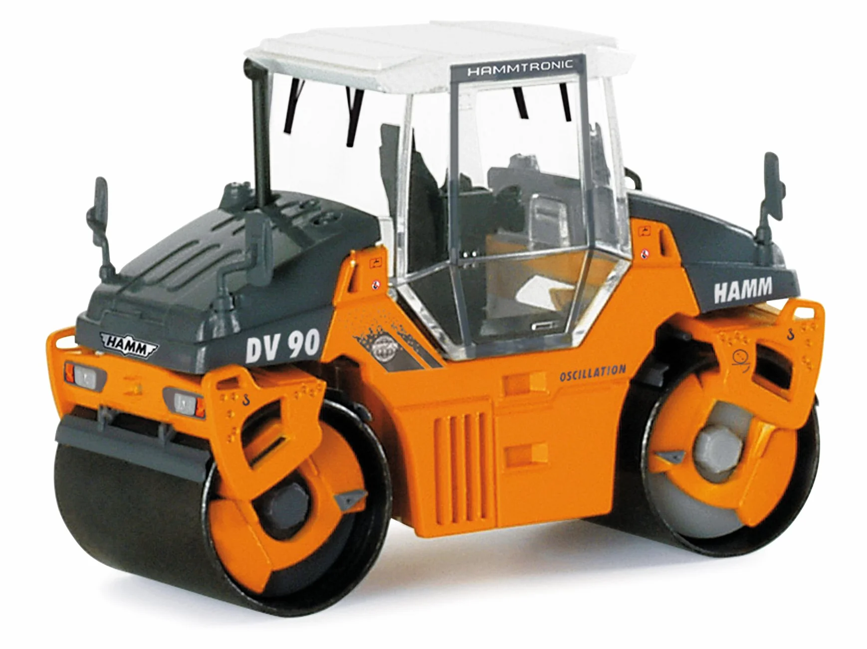 Herpa walec tandemowy Hamm DV 90, skala 1/87, model niemiecki, egzemplarz kolekcjonerski, figurki plastikowe
