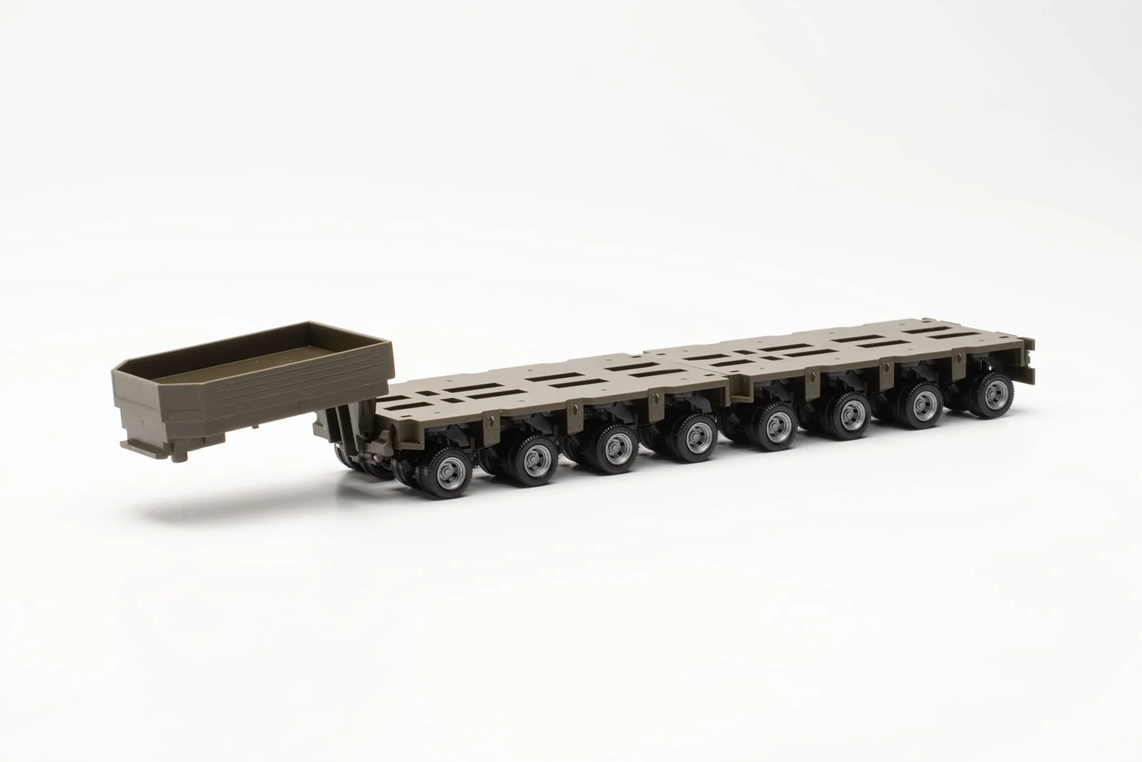 herpa 746953 Goldhofer serwis części, naczepa THP-SL, 1 szt. wierna w skali 1:87, model ciężarówki, modelarstwo, dekoracja, akcesoria do miniaturowych modeli z tworzywa sztucznego, zielony