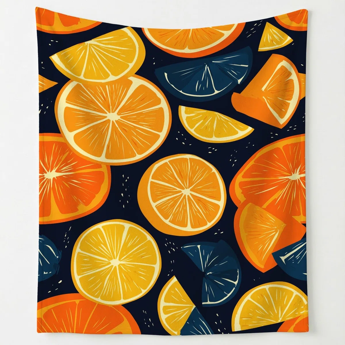Generisch Koc z kreskówki 180 cm x 200 cm – bardzo gruby i miękki, niebiesko-żółty, minimalistyczny, owocowy, pomarańczowy, puszysty koc do salonu, na sofę, do sypialni i łóżka