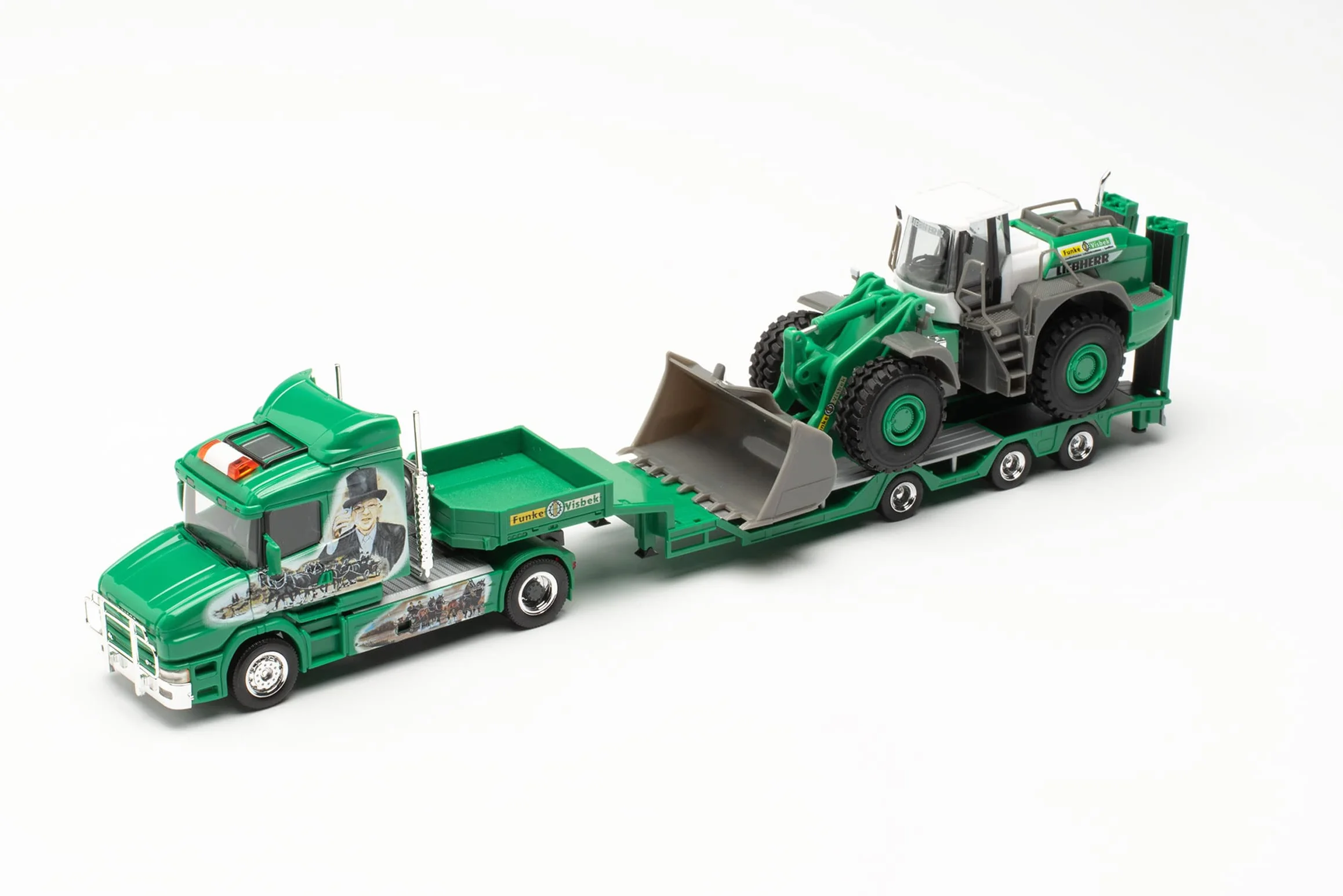 Herpa Scania Model 143 "H.E. Payne Ciągnik naczepa lodówka 1:87, do Dioramy, modelarstwa, części kolekcjonerskie, dekoracja, Made in Germany, tworzywo sztuczne